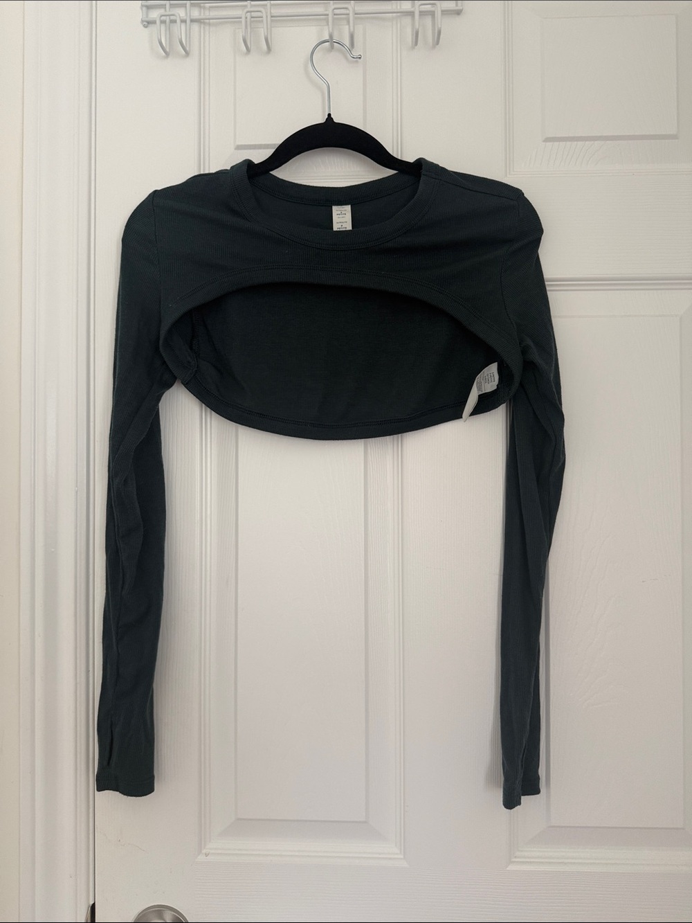 Old Navy Dark Green Cropped Long-Sleeve Top